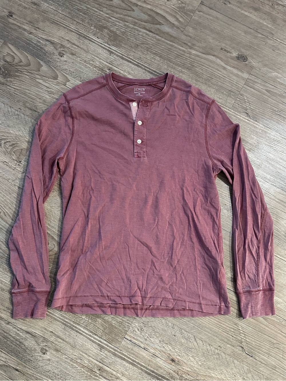 J. Crew Men’s Long-Sleeve Henley - Mauve, medium